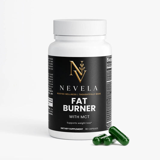 Nevela Fat Burner supplement facts — MCT, green tea, L-carnitine, chromium